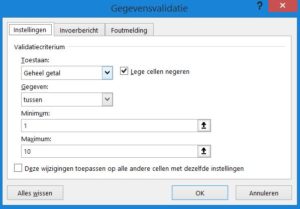 Gegevensvalidatie